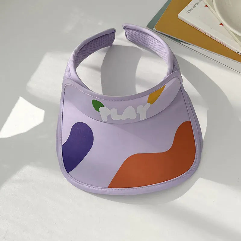 ベビー用帽子 Purple / 48-53cm for 2-8y キッズ帽子 サンバイザー カラフルバイザー サンハット【mh0004798】