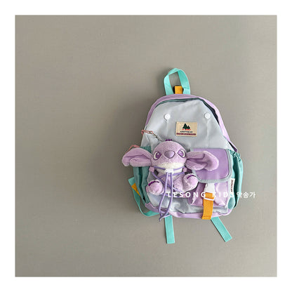 バックパック Purple and light blue shoulders Stitiz / One Size ベビーキッズリュック バックパック カラーブロック 鞄 バッグ【mh0011822】