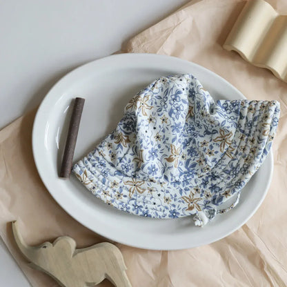 ベビー用帽子 purple flowers / S (1-4y) キッズ帽子 サマーハット 日除け スイミングキャップ プール帽 フラワープリント柄【mh0004661】