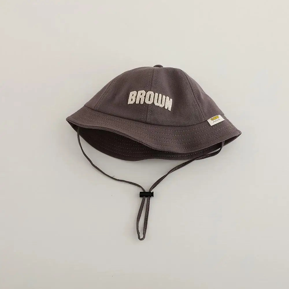 ベビー用帽子 purple gray / 48-50cm キッズ帽子 バケットハット サファリハット レターロゴ刺繍【mh0005079】