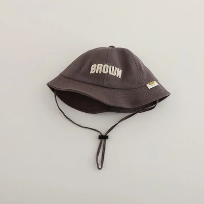 ベビー用帽子 purple gray / 48-50cm キッズ帽子 バケットハット サファリハット レターロゴ刺繍【mh0005079】