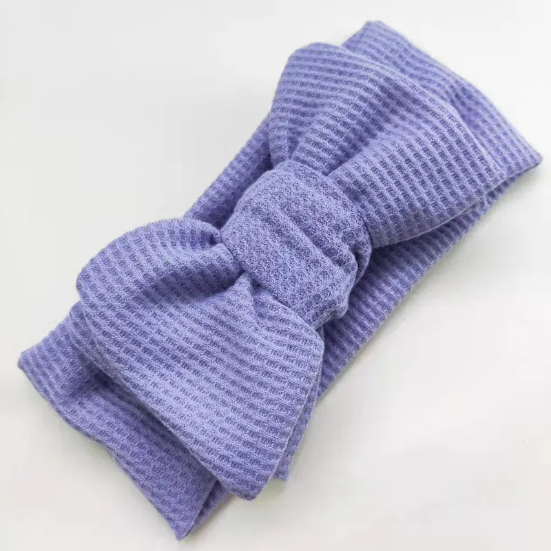 ヘアアクセサリー purple ベビーアクセサリー リボンヘアバンド ヘッドバンド ワッフル【mh0006256】