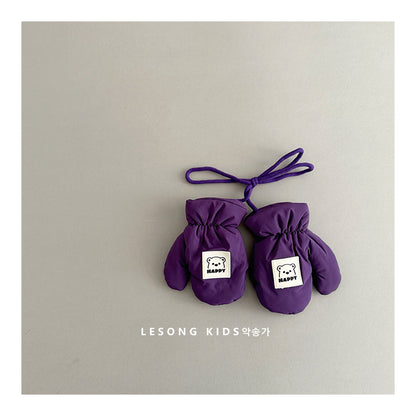 ベビーキッズその他アクセサリー Purple / One Size ベビーキッズ手袋 ミトン 指なし スキー グローブ ベアくま【mh0011823】