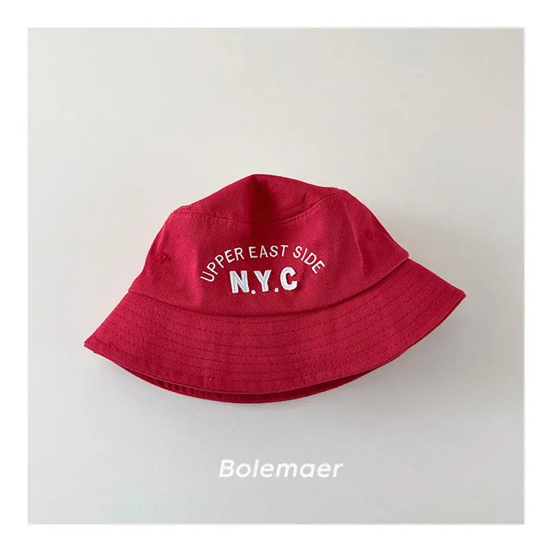 ベビー用帽子 Red / 50-52cm キッズ帽子 N.Y.C刺繍バケットハット【mh0008948】