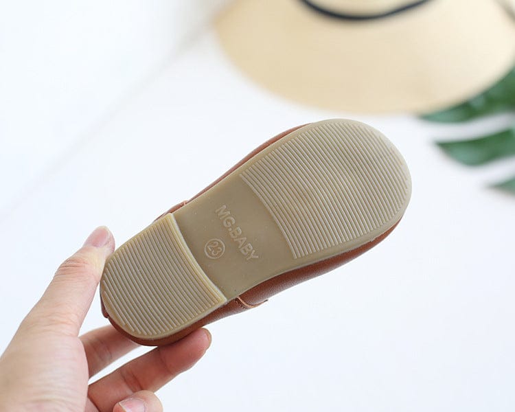 靴 Red Brown / 23 【国内発送】ベビーシューズ ストラップ プチフォーマルシューズ 靴 赤茶 ブラウン サイズ23