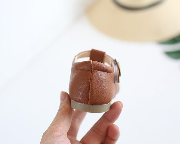 靴 Red Brown / 23 【国内発送】ベビーシューズ ストラップ プチフォーマルシューズ 靴 赤茶 ブラウン サイズ23