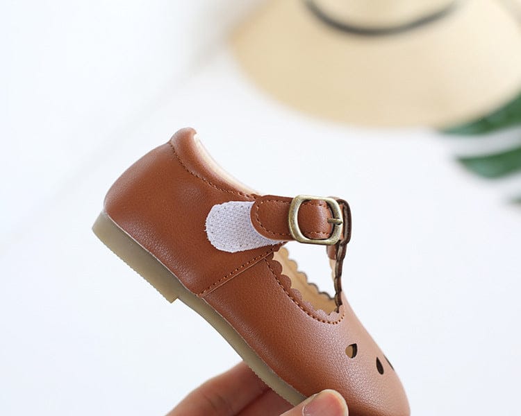 靴 Red Brown / 23 【国内発送】ベビーシューズ ストラップ プチフォーマルシューズ 靴 赤茶 ブラウン サイズ23