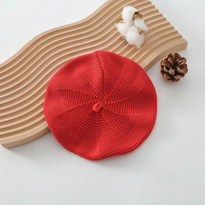 ベビー用帽子 Red / One Size ベビー帽子 ニット ベレー帽 6カラー【mh0000086】