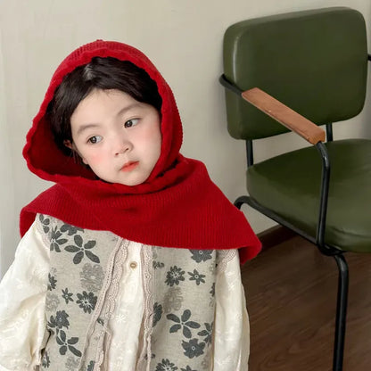ベビー用帽子 Red / One Size キッズ帽子 フード付きマフラースカーフ 赤ずきんちゃん【mh0008199】