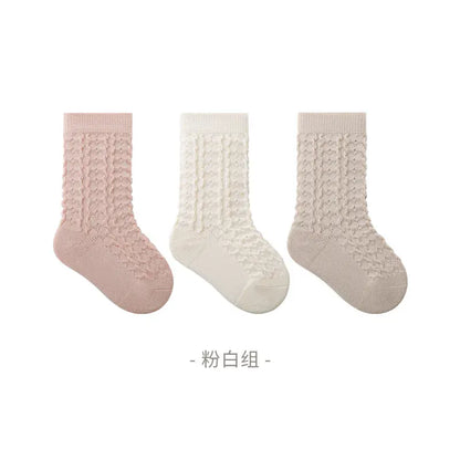 ベビー用靴下・タイツ set A / XS 0-6M ベビーキッズソックス 靴下3足セット シンプルベーシック【mh0007177】