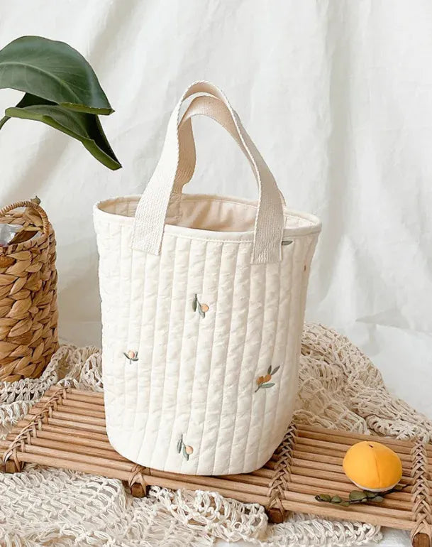 マザーズバッグ Small Oliver キルティングバック 刺繍 バケツバック トートバッグ ママバッグ くま オリーブ チューリップ 鞄