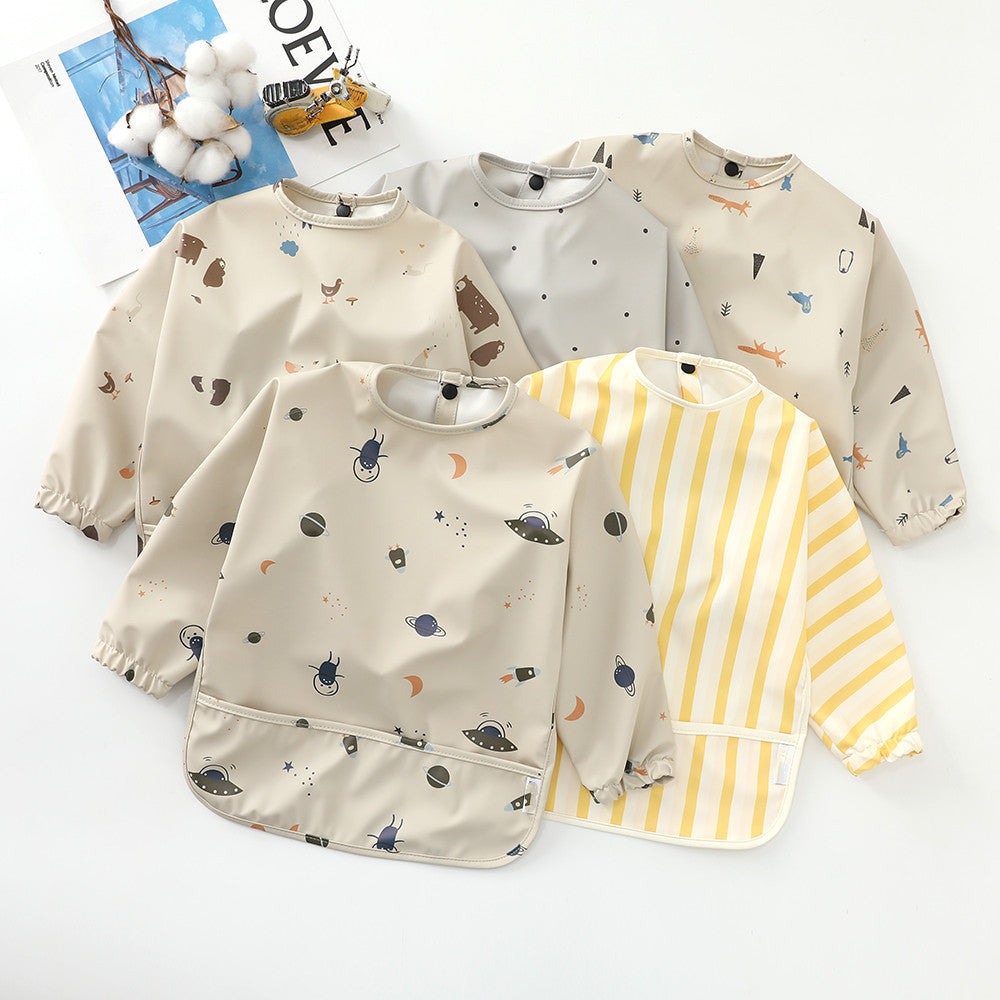 よだれかけ Soft Waterproof Long Sleeve Bib ソフト防水長袖お食事エプロン【mh0012240】