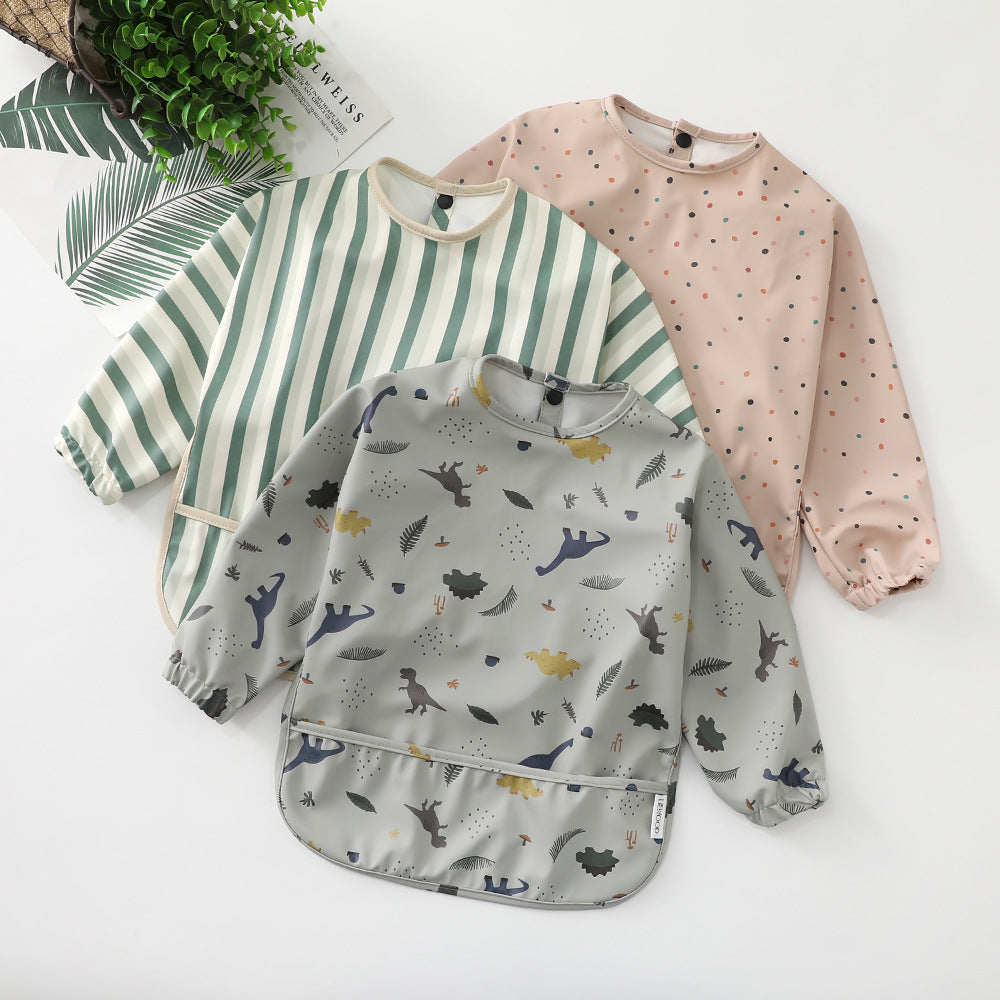 よだれかけ Soft Waterproof Long Sleeve Bib ソフト防水長袖お食事エプロン【mh0012240】