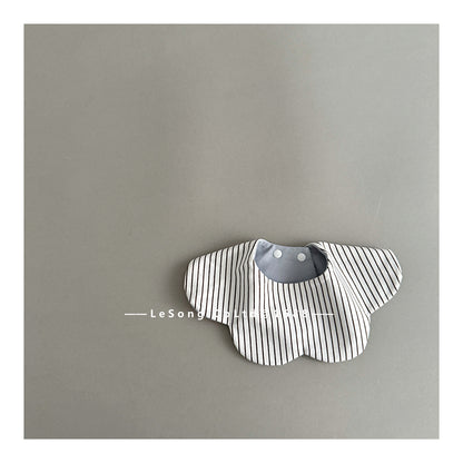 よだれかけ Striped petal bib ベビースタイ ビフ フラワー サークル よだれかけ【mh0011818】