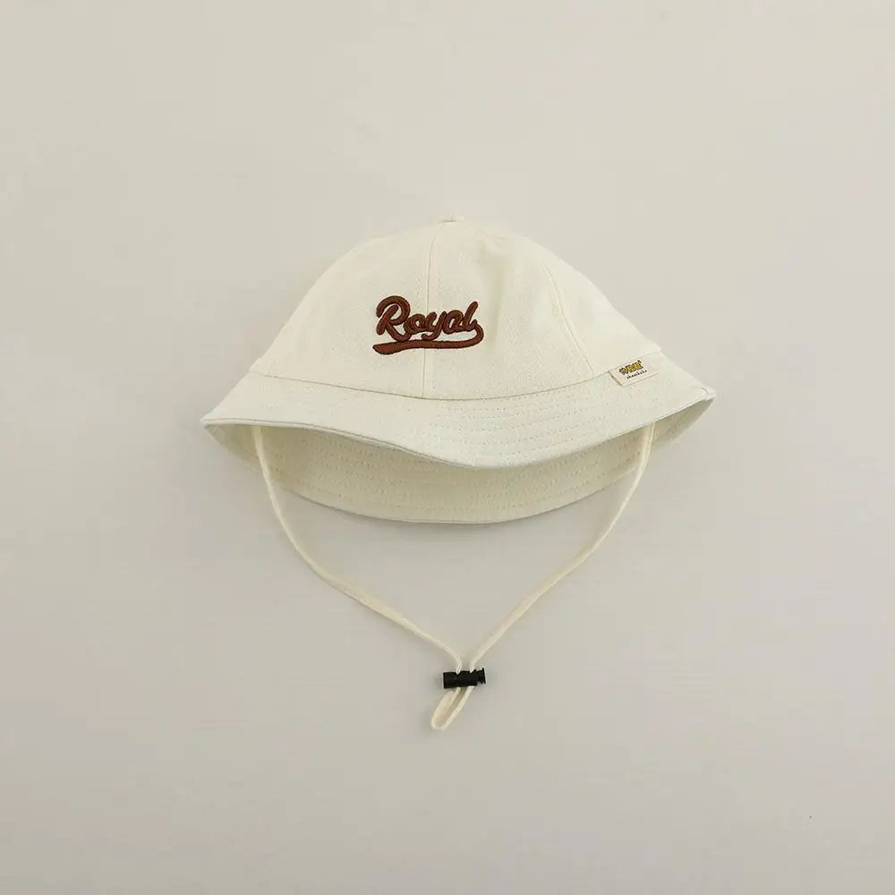 ベビー用帽子 White / 48-50cm キッズ帽子 バケットハット フィッシャーマンハット レターロゴ刺繍【mh0005081】