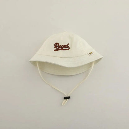ベビー用帽子 White / 48-50cm キッズ帽子 バケットハット フィッシャーマンハット レターロゴ刺繍【mh0005081】