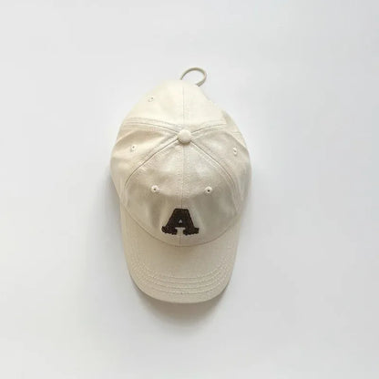 ベビー用帽子 White / 50-53cm キッズ帽子 キャップ 野球帽 レターロゴワッペン サマーハット【mh0006191】