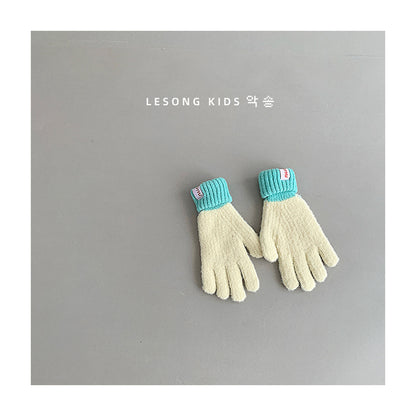 ベビーキッズその他アクセサリー White Green / One Size キッズ手袋 ミトン バイカラー カラフル グローブ【mh0011809】