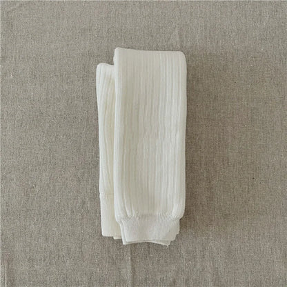 ベビー用靴下・タイツ White / S 1-2Y キッズレギンスパンツ リブニットタイツ レギパン 裏フリース 6カラー【mh0003428】キッズレギンスパンツ リブニットタイツ レギパン 裏フリース 6カラー