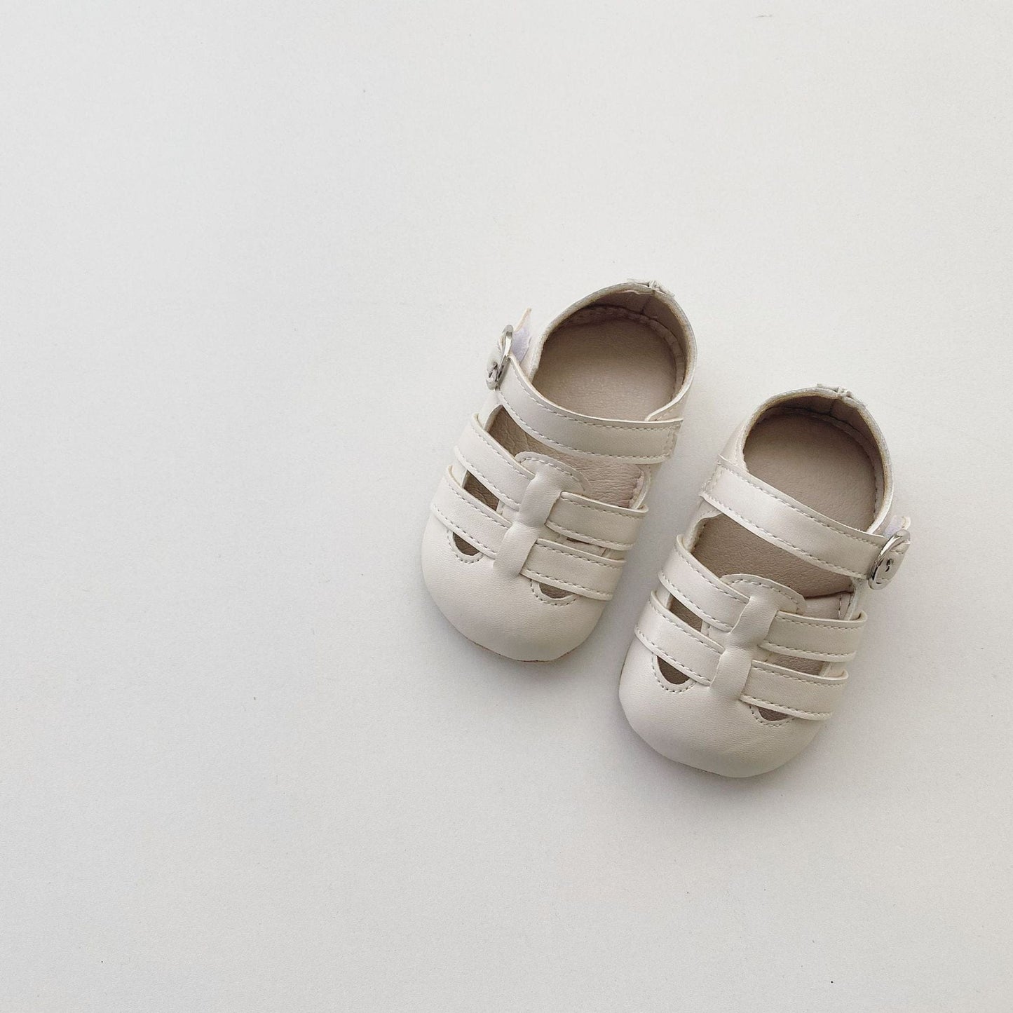 靴 White / S Inner 11CM ベビー ソフト サンダル シューズ ファーストシューズ 靴 カーキ ブラック ホワイト ユニセックス 5755C