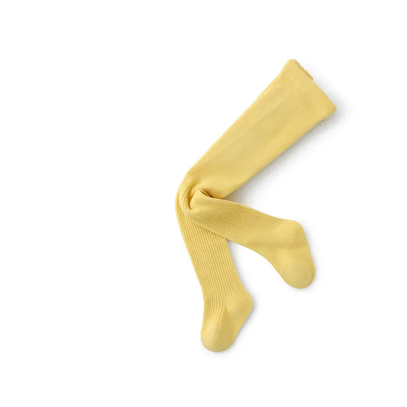 ベビー用靴下・タイツ Yellow / 0-12m ベビーキッズタイツ 靴下 カラフルロングソックス【mh0007686】