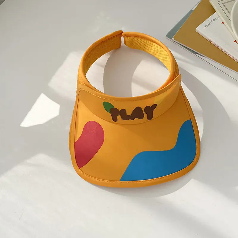 ベビー用帽子 Yellow / 48-53cm for 2-8y キッズ帽子 サンバイザー カラフルバイザー サンハット【mh0004798】