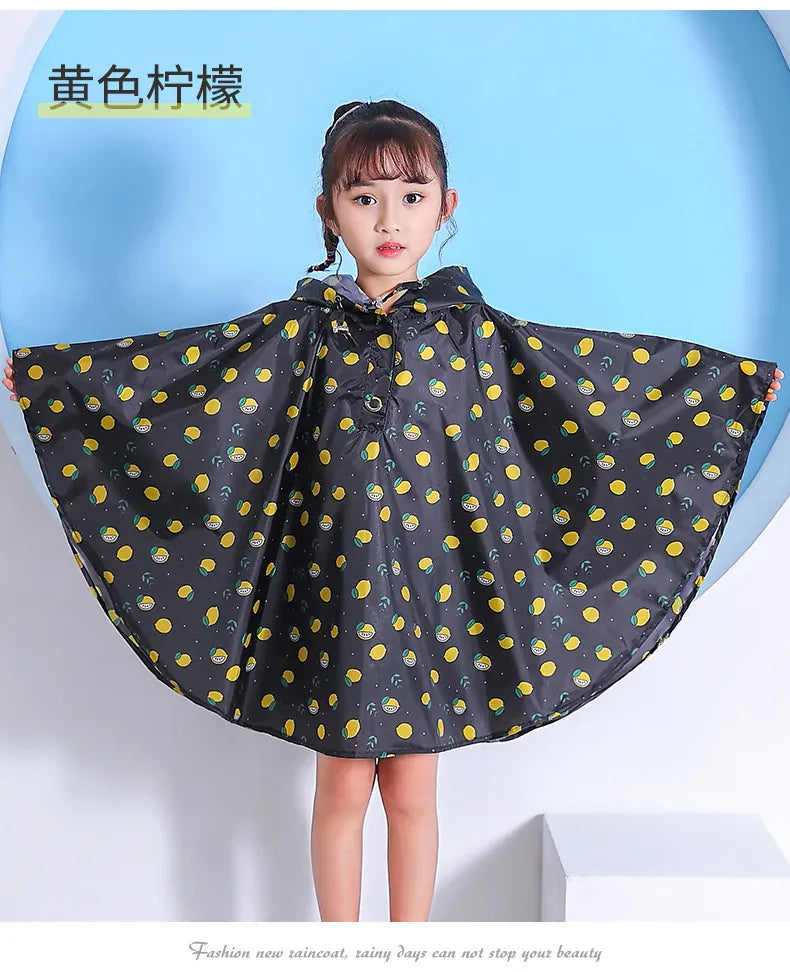 レインコート yellow lemon / S キッズレインコート 雨具 フーディレインポンチョ 防水コート【mh0007072】