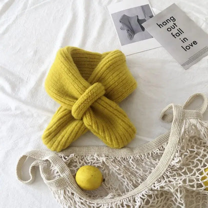 ネックウォーマー Yellow / One size キッズマフラー ニット スカーフ 9カラー ユニセックス 男の子 女の子 子供服【mh0003228】