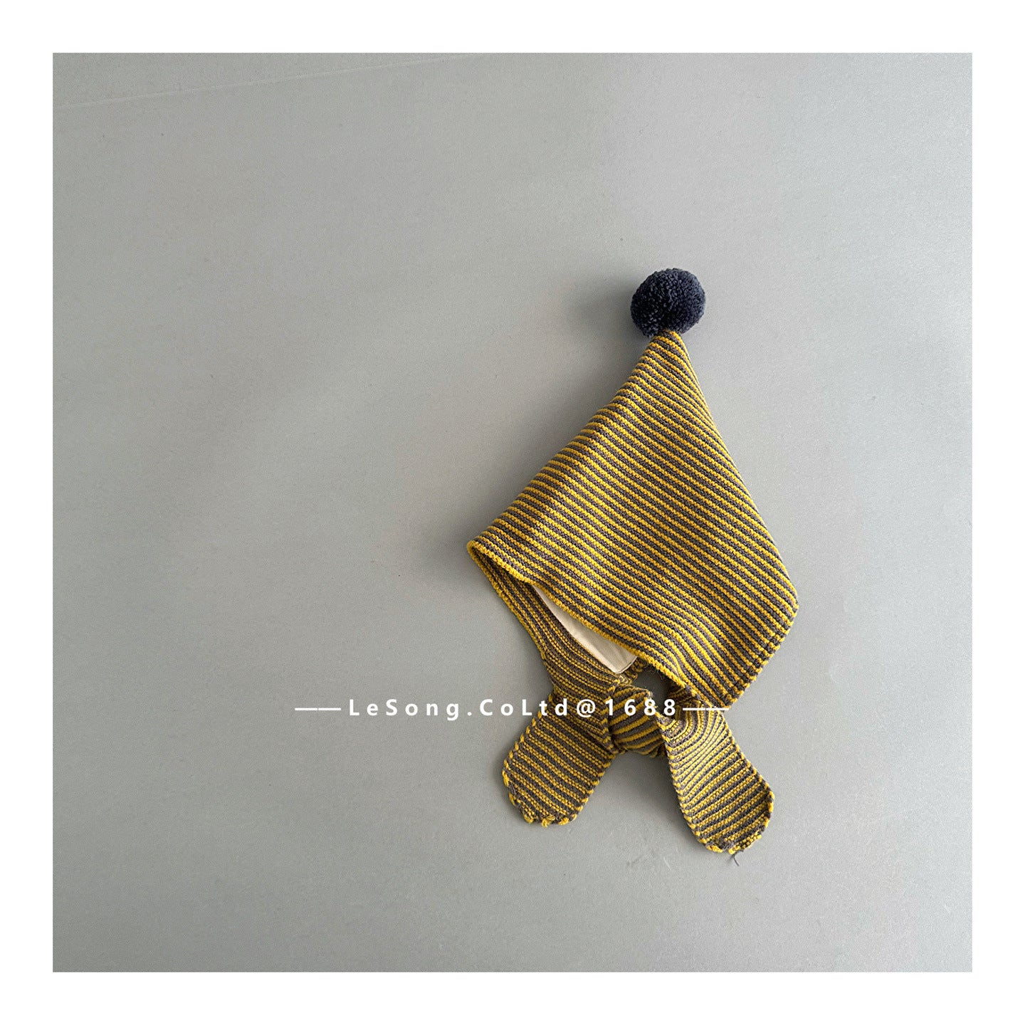 ベビー用帽子 Yellow / One Size キッズ帽子 ボーダー マフラードッキング ピクシーハット【mh0011804】