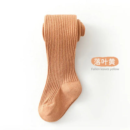ベビー用靴下・タイツ Yellow / S 0-1Y ベビーキッズタイツ リブ編みシンプルロングソックス【mh0007605】