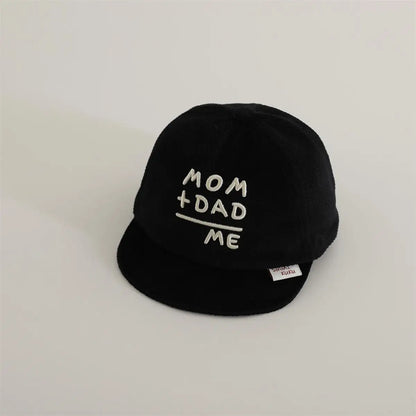 Black / 46-50cm ベビー帽子 キャップ 野球帽 ソフトブリム レターロゴ刺繍【mh0006371】