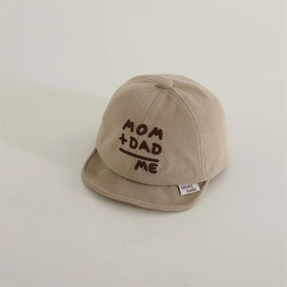 Khaki / 46-50cm ベビー帽子 キャップ 野球帽 ソフトブリム レターロゴ刺繍【mh0006371】