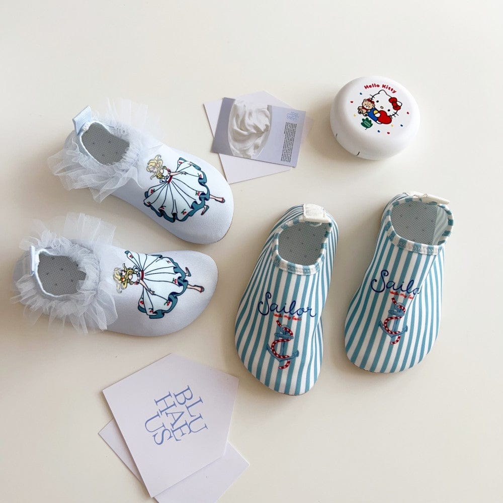 スイムシューズ マリンシューズ ウォーターシューズ ストライプ/ガールプリント【mh0010228】