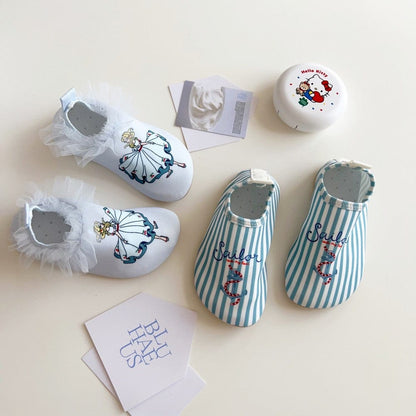 スイムシューズ マリンシューズ ウォーターシューズ ストライプ/ガールプリント【mh0010228】