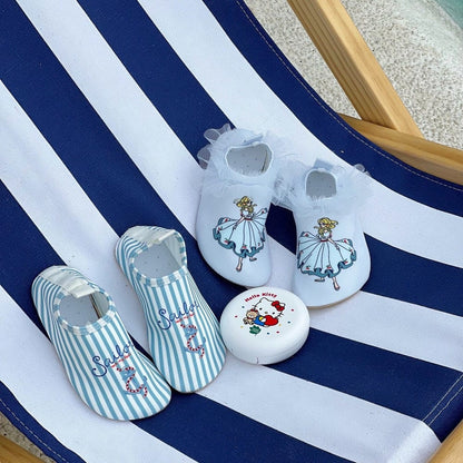 スイムシューズ マリンシューズ ウォーターシューズ ストライプ/ガールプリント【mh0010228】