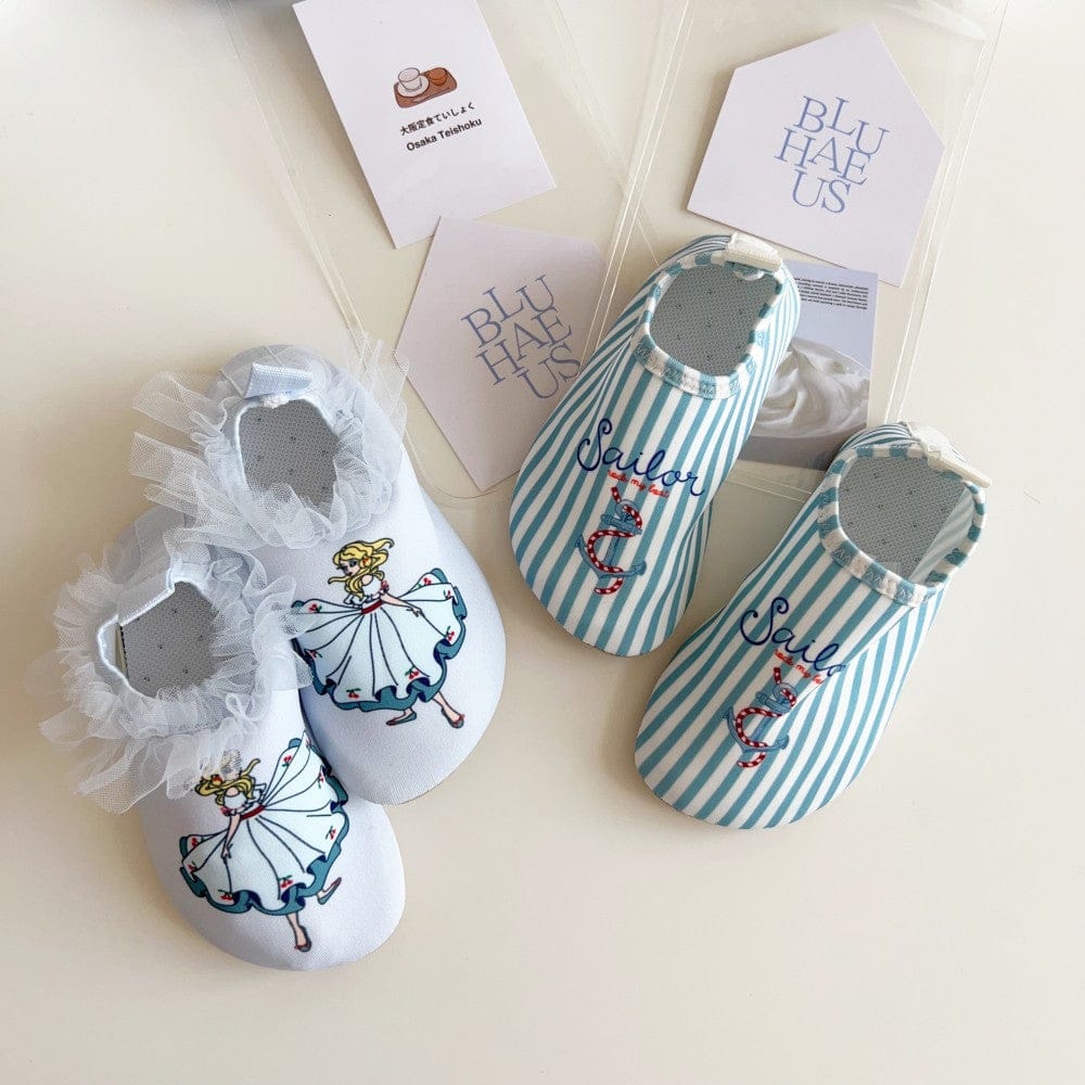 スイムシューズ マリンシューズ ウォーターシューズ ストライプ/ガールプリント【mh0010228】