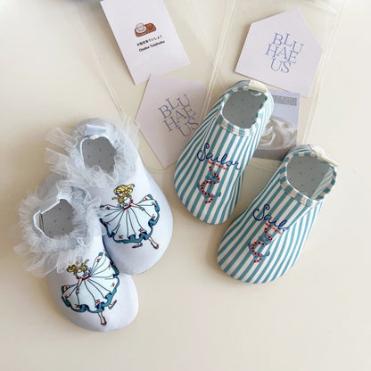 スイムシューズ マリンシューズ ウォーターシューズ ストライプ/ガールプリント【mh0010228】