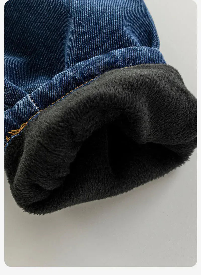 オーバーオール ベビーキッズオーバーオール 裏フリース厚手デニムサスペンダーパンツ