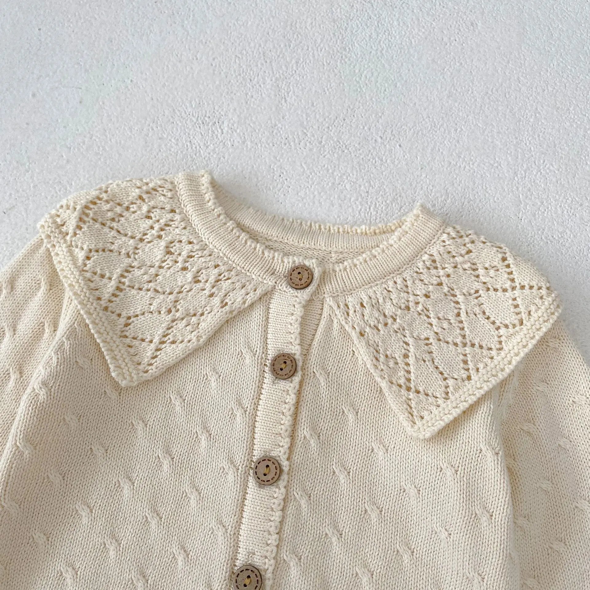 カーディガン・パーカー ベビーロンパース/カーディガン ニットサスペンダーポケットボディスーツ/襟付きニットジャケット