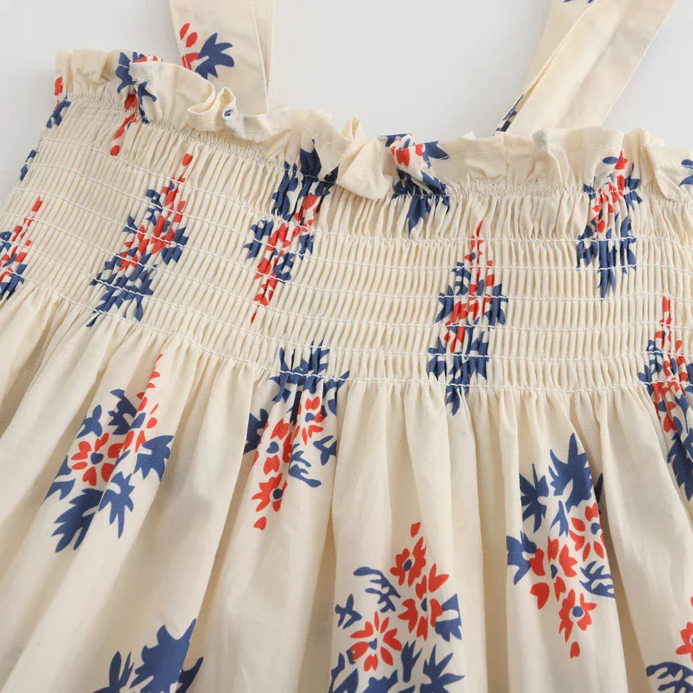 ノースリーブワンピース ☺︎ キッズワンピース キャミソール サマードレス フラワー花柄プリント