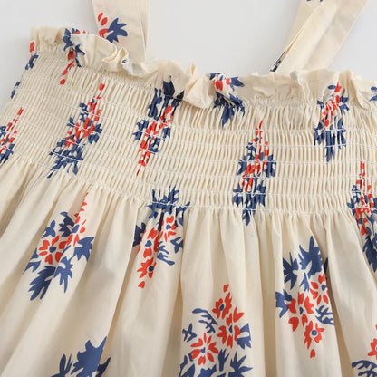 ノースリーブワンピース ☺︎ キッズワンピース キャミソール サマードレス フラワー花柄プリント