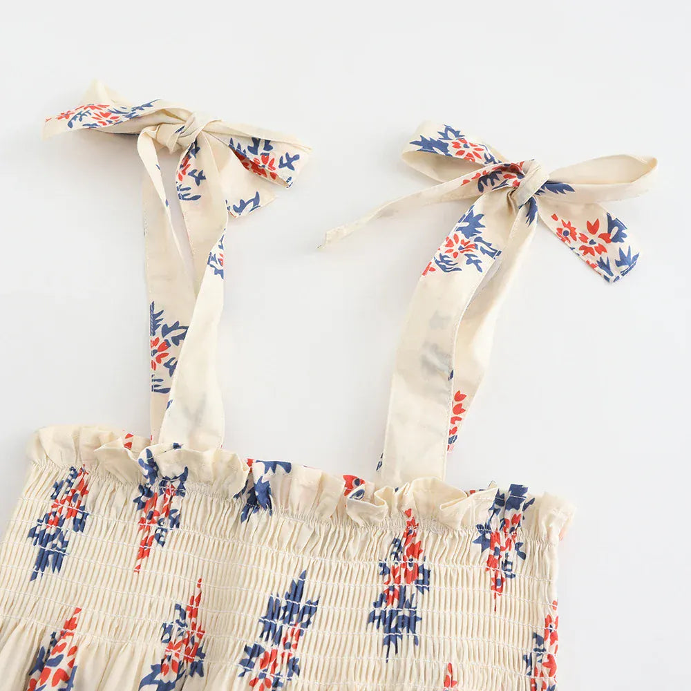 ノースリーブワンピース ☺︎ キッズワンピース キャミソール サマードレス フラワー花柄プリント