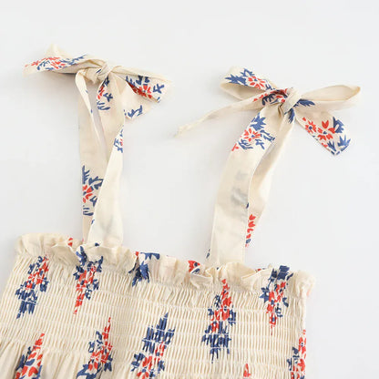 ノースリーブワンピース ☺︎ キッズワンピース キャミソール サマードレス フラワー花柄プリント