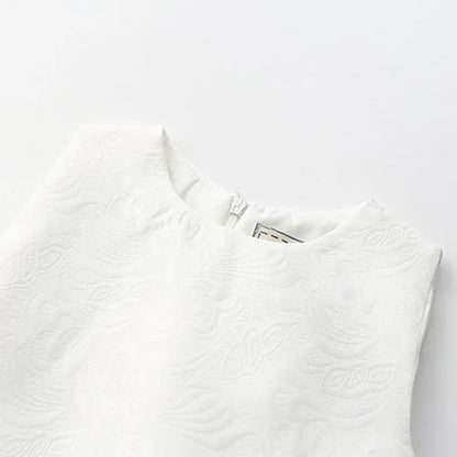 ノースリーブワンピース ☺︎ キッズワンピース ノースリーブサマードレス お絵描きプリント ホワイト