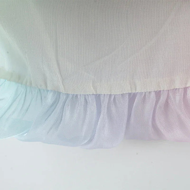 半袖ワンピース ☺︎ ベビーワンピース 半袖パフスリーブシフォンドレス ハート パステルカラー