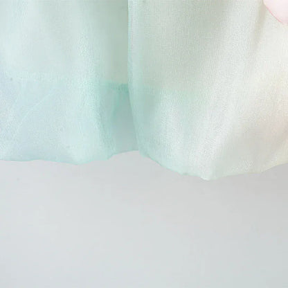 半袖ワンピース ☺︎ ベビーワンピース 半袖パフスリーブシフォンドレス ハート パステルカラー