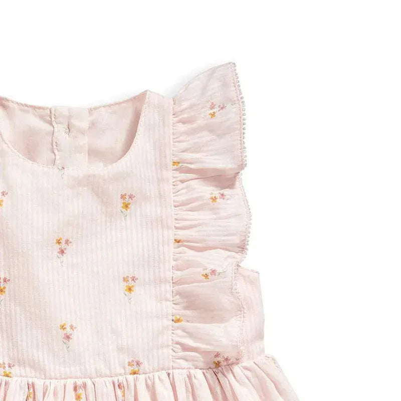 ノースリーブワンピース キッズワンピース ラッフルフリル ノースリーブサマードレス フラワー小花柄プリント