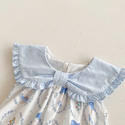 ノースリーブロンパース ☺︎ ベビーロンパース ノースリーブ リボンカラー ボディスーツ