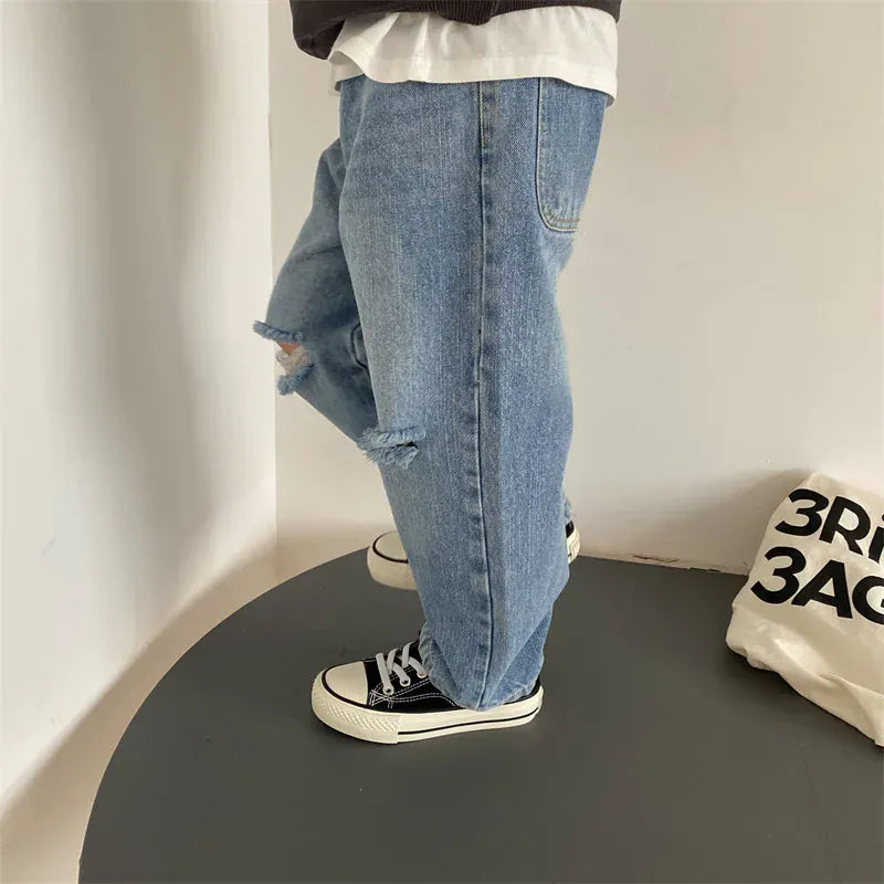 デニムパンツ キッズパンツ デニムパンツ ジーンズ ダメージ加工 ジーパン