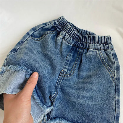 ハーフパンツ・ショートパンツ キッズパンツ デニムハーフパンツ ショートパンツ ロールアップ